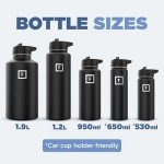 1.9L Insulated Water Bottle with Straw Lid