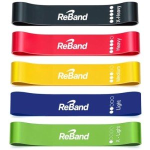 ReBand Resistance Bands Set - 5 Levels with Bag