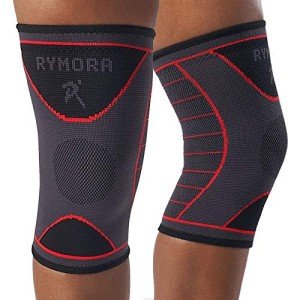 Rymora Large Grey Knee Support Compression Sleeves