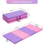 ZENOVA 3'x6' Foldable Gymnastics Exercise Mat