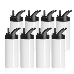8 Pack White Stainless Steel Kids Water Bottles