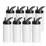 8 Pack White Stainless Steel Kids Water Bottles