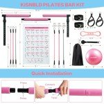 Pilates Bar Kit with Resistance Bands for Home Workouts