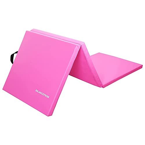 BalanceFrom 1.5" Thick Folding Exercise Mat – Pink