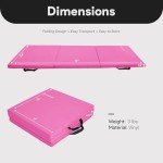 BalanceFrom 1.5" Thick Folding Exercise Mat – Pink