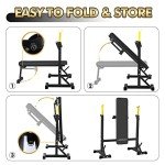 CANPA Adjustable Weight Bench with Barbell Rack