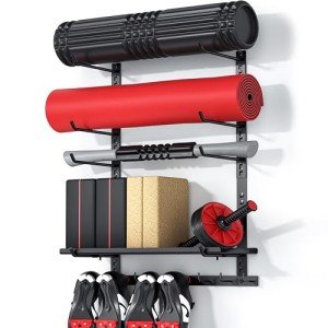 Adjustable Wall-Mounted Home Gym Storage Shelf