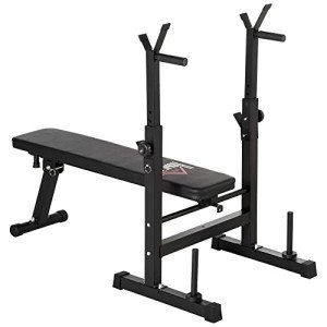 Adjustable Foldable Weight Bench with Barbell Rack