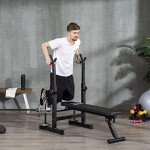 Adjustable Foldable Weight Bench with Barbell Rack