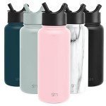 Pink 32oz Stainless Steel Water Bottle with Straw