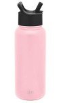 Pink 32oz Stainless Steel Water Bottle with Straw