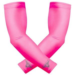 Pink Sports Compression Arm Sleeves for Youth & Adults