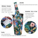 Floral Yoga Mat Bag with Accessory Pockets