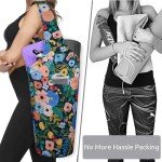 Floral Yoga Mat Bag with Accessory Pockets