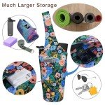 Floral Yoga Mat Bag with Accessory Pockets