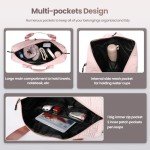 Pink Tote Bag with Laptop Sleeve & Yoga Mat Holder
