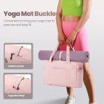 Pink Tote Bag with Laptop Sleeve & Yoga Mat Holder