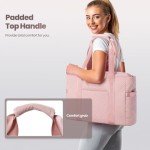 Pink Tote Bag with Laptop Sleeve & Yoga Mat Holder