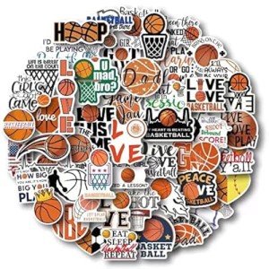 Cute Basketball Stickers for Water Bottles - 50 Pack