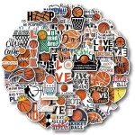 Cute Basketball Stickers for Water Bottles - 50 Pack