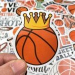 Cute Basketball Stickers for Water Bottles - 50 Pack