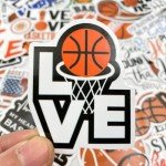 Cute Basketball Stickers for Water Bottles - 50 Pack