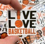 Cute Basketball Stickers for Water Bottles - 50 Pack