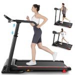 Folding Treadmill with Desk & Incline Feature