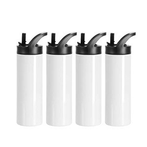 20 OZ Skinny Tumblers Blank with Sippy Lid - 4 Pack