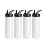 20 OZ Skinny Tumblers Blank with Sippy Lid - 4 Pack