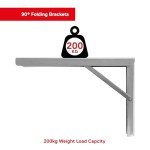 Heavy Duty Wall-Mounted Folding Table Brackets - 2 Pack