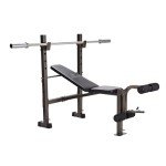 Stamina Adjustable Weights Bench and Barbell Rack Combo
