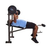 Stamina Adjustable Weights Bench and Barbell Rack Combo