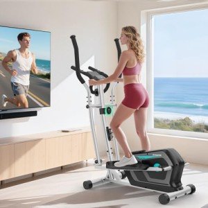 16-Level Magnetic Elliptical Trainer for Home Gym