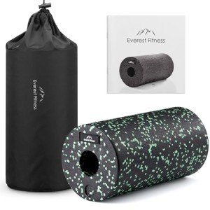 Everest Fitness Medium Density Foam Roller - Black/Green