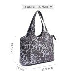 Black Leopard Print Yoga Tote Bag for Women