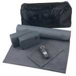7-Piece Gray Yoga Set for Home & Travel