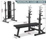 Adjustable Foldable Weight Bench with Barbell Rack