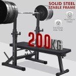 Adjustable Foldable Weight Bench with Barbell Rack