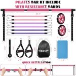 Pilates Bar Kit with Resistance Bands for Home Workouts