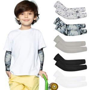 Kids' UV Protection Baseball Arm Sleeves (5 Pairs)