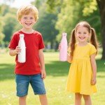HoneyHolly 500ml Stainless Steel Kids Water Bottle
