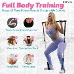 Pilates Bar Kit with Resistance Bands for Home Gym