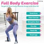 Pilates Bar Kit with Resistance Bands for Home Gym