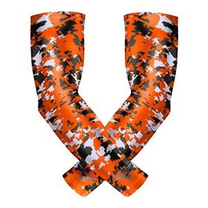 Kids' Orange Camo Compression Arm Sleeve - Large