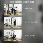 SPORTNOW Smith Machine & Cable Pulley Home Gym