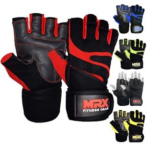 MRX Weightlifting Gloves with Wrist Support for Powerlifting