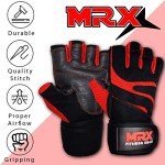 MRX Weightlifting Gloves with Wrist Support for Powerlifting