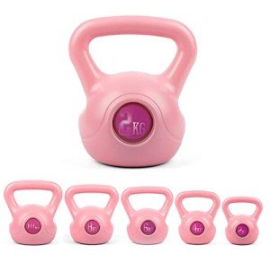Pink 2kg Vinyl Kettlebell for Home Workouts