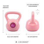 Pink 2kg Vinyl Kettlebell for Home Workouts